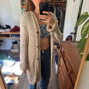 Prana Cream Knit Button-Front Women's Cardigan